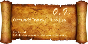 Obrusánszky Ibolya névjegykártya